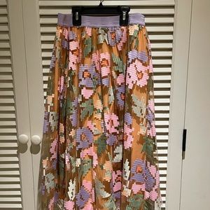 Pixilated Tulle Midi Skirt